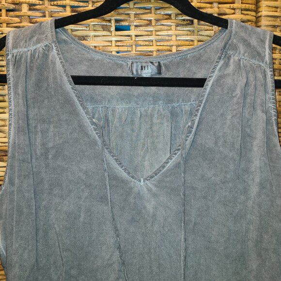 NYTT Dress Womens L Gray Acid Wash Tank Strappy V-Neck Sleeveless Pullover - Picture 4 of 5